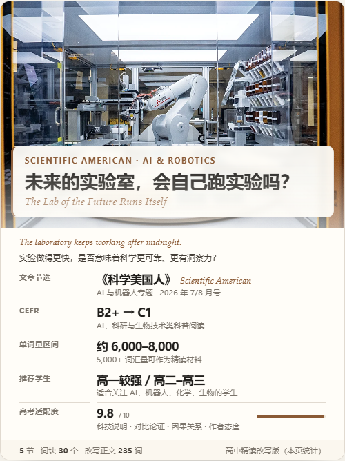 AI 与机器人实验室：未来的实验室，会自己跑实验吗？